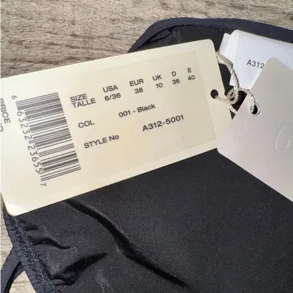 Gideon Oberson Black Bikini Bottoms‎ Sz 6 Minimalist Swimwear Beaded |Resortwear - Picture 5 of 5